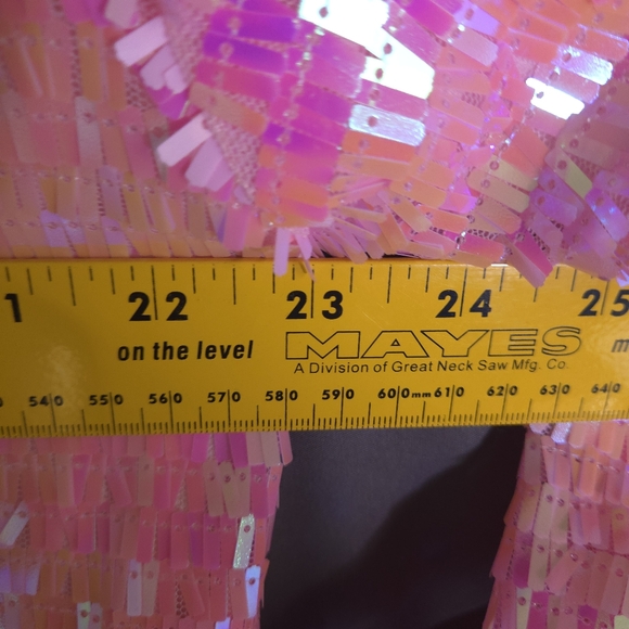 Fantastic Fawn The It Girl Iridescent Sequin Bomber Jacket Size Large Barbiecore - Picture 3 of 7